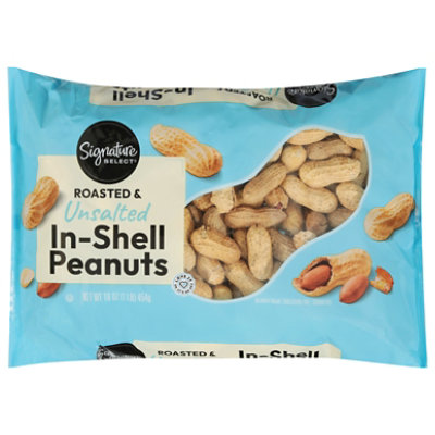 Signature Select/Farms Peanuts Roasted & Unsalted - 16 Oz
