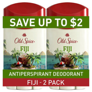 Old Spice Fiji With Palm Tree Invisible Solid Antiperspirant Deodorant For Men - 2-2.6 Oz