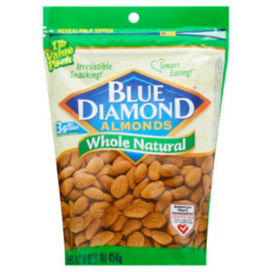 Blue Diamond Almonds Whole Natural - 16 Oz