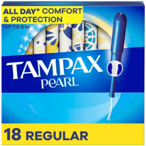 Tampax Pearl Braid Regular Absorbency Unscented Tampons with LeakGuard - 18 Count