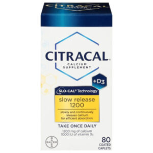 Citracal Calcium Supplement  D3 Slow Release 1200 Coated Caplets - 80 Count