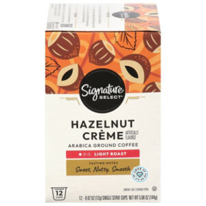Signature SELECT Coffee Pods Light Roast Hazelnut - 12 Count