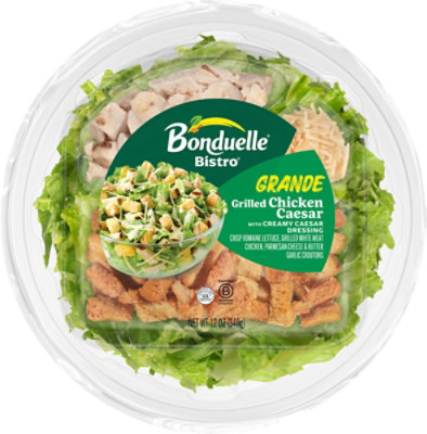 Bonduelle Bistro Grande Grilled Chicken Caesar Salad Bowl with Creamy Caesar Dressing - 12 Oz
