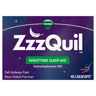 ZzzQuil LiquiCap Sleep Aid Diphenhydramine 25mg HCl - 48 LiquiCaps