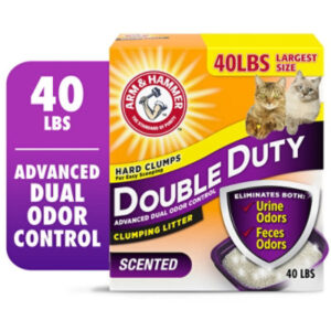 ARM & HAMMER Double Duty Dual Advanced Odor Control Scented Clumping Cat Litter - 40 Lb
