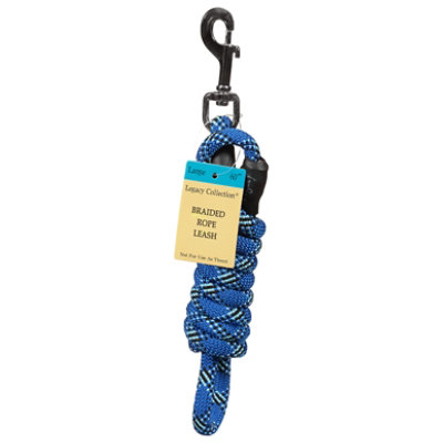 Legacy Collection Dog Rope Leash Braided 60 Inch Large Blue Card - Each