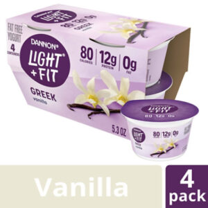 Light  Fit Nonfat Gluten-Free Vanilla Greek Yogurt Multipack - 4-5.3 Oz