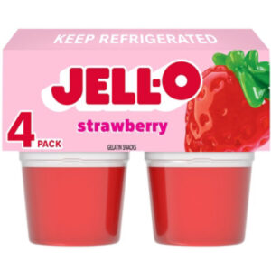 Jell-O Original Strawberry Artificially Flavored Ready-to-Eat Gelatin Snack - 4 Count