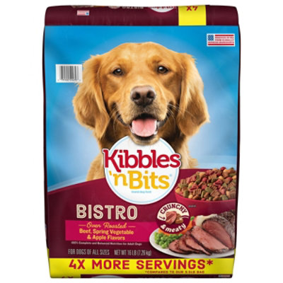Kibbles N Bits Dog Food Chefs Choice Bistro Oven Roasted Beef Spring Veggies & Apple Bag - 16 Lb
