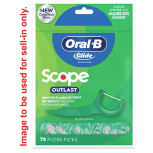 Oral-B Glide Mint with Long Lasting Scope Flavor Dental Floss Picks - 75 Count