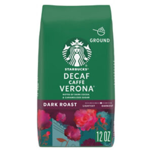 Starbucks Decaf Caffe Verona 100% Arabica Dark Roast Ground Coffee Bag - 12 Oz