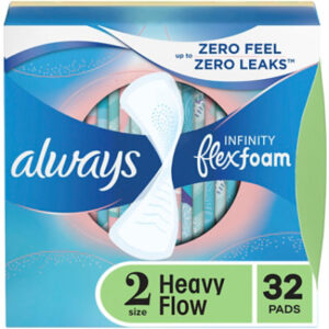 Always Infinity Pads Flex Foam Heavy Flow - 32 Count