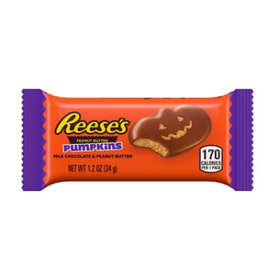 REESE'S Milk Chocolate Peanut Butter Pumpkins Halloween Candy Pack 1.2 Oz