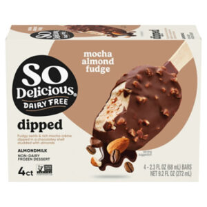 So Delicious Dairy Free Dipped Mocha Almond Fudge Almond Milk Frozen Dessert Bar - 4-1 Ml