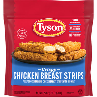 Tyson Frozen Crispy Chicken Breast Strips - 1.56 Lb