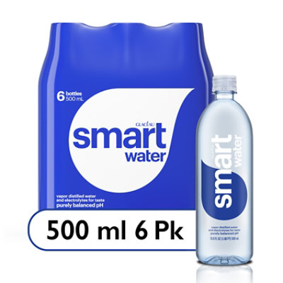 smartwater Water Vapor Distilled - 6-16.9 Fl. Oz.