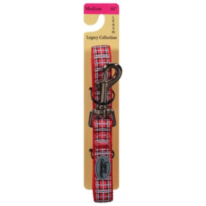 Legacy Collection Dog Leash Medium 60 Inch Red Plaid Card - Each