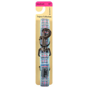 Legacy Collection Dog Leash Medium 60 Inch Blue Plaid Card - Each