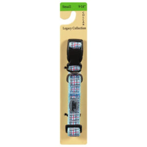 Legacy Collection Dog Collar Small 9 to 14 Inch Blue Plaid Card - Each