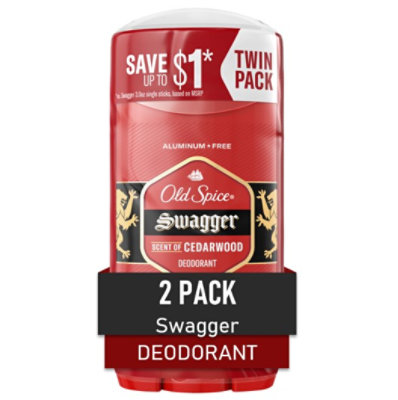 Old Spice Red Collection Swagger Scent Deodorant for Men Value Pack - 2-3 Oz