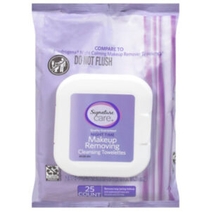 Signature Select/Care Cleansing Cloths Makeup Remover Night Time - 25 Count