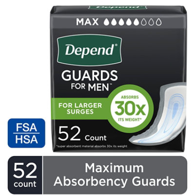 Depend Incontinence Guards for Men - 52 Count