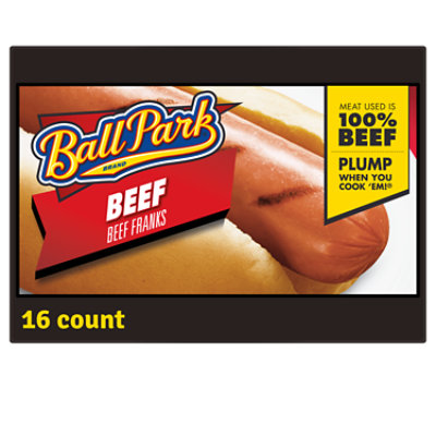 Ball Park Bun Size Beef Hot Dogs 16 Count