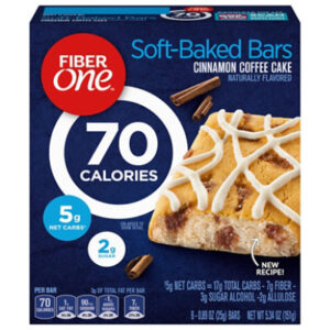 Fiber One Baked Bars 70 Calories Cinnamon Coffee Cake - 6-0.89 Oz
