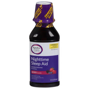 Signature Select/Care Nighttime Sleep Aid Diphenhydramine HCl 50mg Berry - 12 Fl. Oz.
