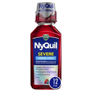Vicks NyQuil SEVERE Cold & Flu Liquid Medicine Berry - 12 Fl. Oz.