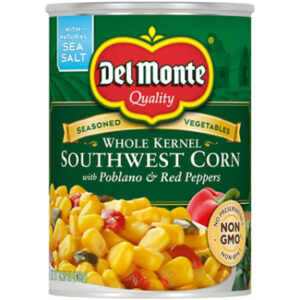 Del Monte Southwest Whole Kernel Corn with Poblano and Red Peppers - 15.25 Oz
