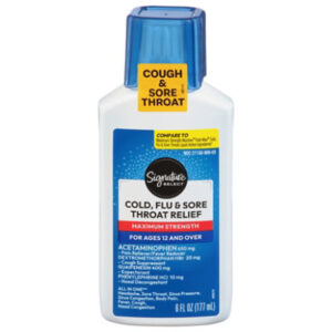 Signature Select/Care Maximum Strength Cold Flu & Sore Throat Relief - 6 Fl. Oz.
