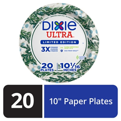 Dixie Ultra Paper Plates Printed 10 1/6 Inch - 20 Count