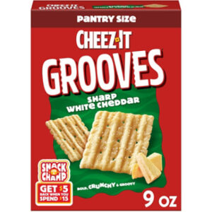 Cheez-It Grooves Crunchy Cheese Crackers Sharp White Cheddar Snack Crackers - 9 Oz