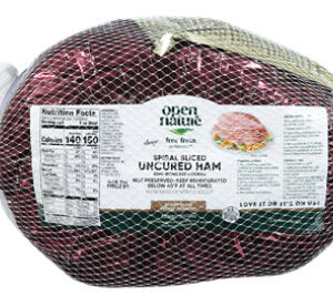 Open Nature Ham Spiral Sliced Seasoned Uncured Semi Boneless - 8.00 Lb