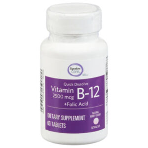 Signature Care Vitamin B12 2500mcg Sublingual Natural Cherry Quick Dissolve Tablet - 60 Count