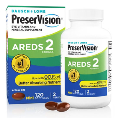 PreserVision AREDS 2 Formula Multivitamin - Eye Vitamin Softgels - 120 Count