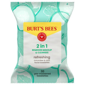 Burt? Bees Refreshing Facial Cleanser and Makeup Remover Towelettes With Cucumber And Mint - 30 Count
