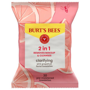 Burt's Bees Clarifying Facial Towelettes with Pink Grapefruit - 30 Count