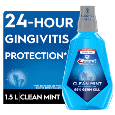 Crest Pro-Health Multi Protection Clean Mint Antigingivitis/Antiplaque Oral Rinse - 1.5 Liter