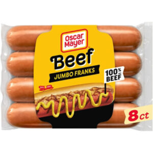 Oscar Mayer Jumbo Beef Franks Hot Dogs 8 count