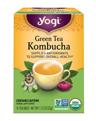 Yogi Herbal Supplement Tea Green Tea Kombucha 16 Count - 1.12 Oz