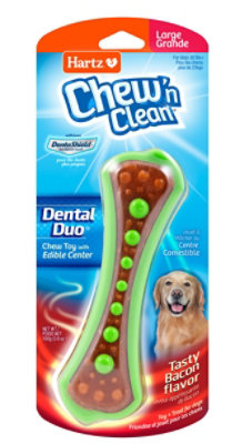 Hartz Chew n Clean Toy Treat For Dogs Bacon Flavor Large - Each