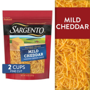 Sargento Shredded Mild Natural Cheddar Cheese Fine Cut - 8 Oz