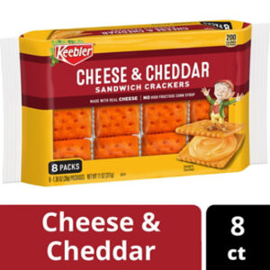 Keebler Sandwich Crackers Cheese and Cheddar Single Serve Snack Crackers 8 Count - 11 Oz