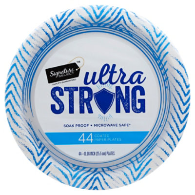 Signature SELECT Ultra Strong 10 Inch Coated Paper Plates - 44 Count
