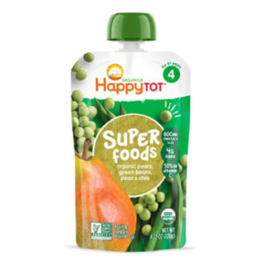 Happy Tot Organics Superfoods Stage 4 Pears Green Beans & Peas  Super Chia Pouch - 4.22 Oz