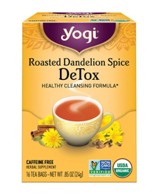 Yogi Herbal Supplement Tea Detox Roasted Dandelion Spice 16 Count - 1.12 Oz