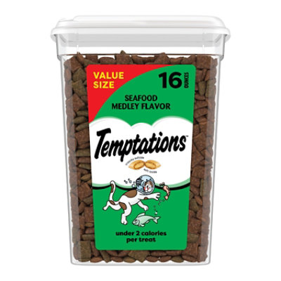 Temptations Classic Seafood Medley Flavor Crunchy and Soft Adult Cat Treats - 16 Oz