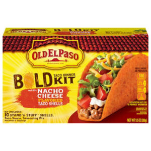 Old El Paso Taco Dinner Bold Kit Stand N Stuff Nacho Cheese Flavored 10 Count - 9.5 Oz